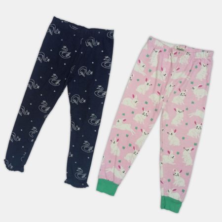 Girls Casual Pattern Tracksuit Bottoms (Pack of 2)