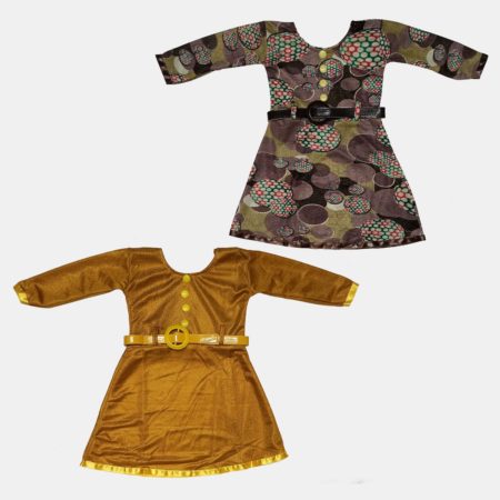 Soft Synthetic Printed Frock With belt