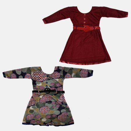 Soft Synthetic Printed Frock With belt