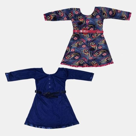 Soft Synthetic Printed Frock With belt