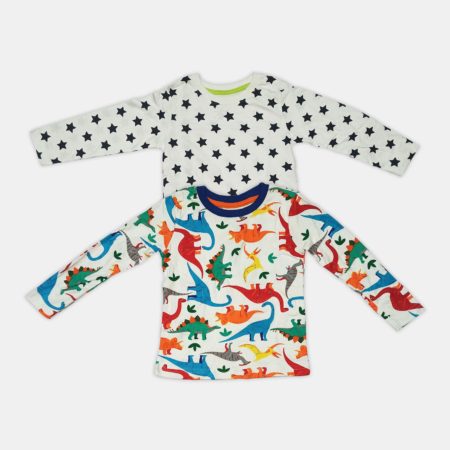 Boys Pure Cotton Full Sleeve T Shirt (Pack of 2)